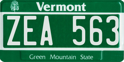 VT license plate ZEA563
