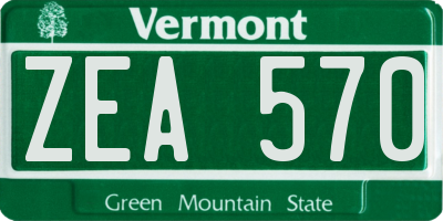 VT license plate ZEA570