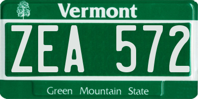 VT license plate ZEA572