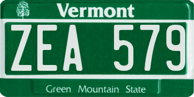 VT license plate ZEA579
