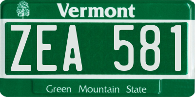 VT license plate ZEA581
