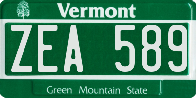 VT license plate ZEA589