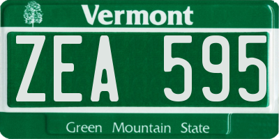 VT license plate ZEA595
