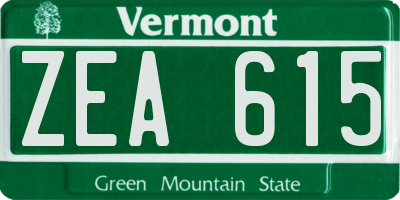 VT license plate ZEA615