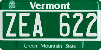 VT license plate ZEA622