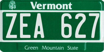 VT license plate ZEA627