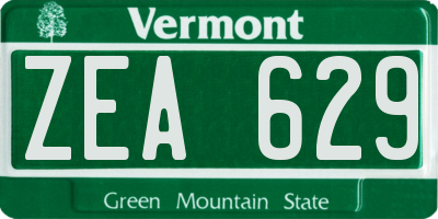 VT license plate ZEA629