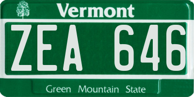 VT license plate ZEA646