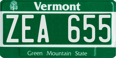 VT license plate ZEA655