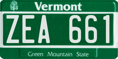 VT license plate ZEA661