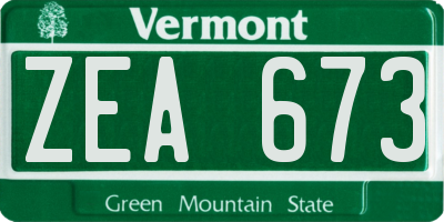 VT license plate ZEA673