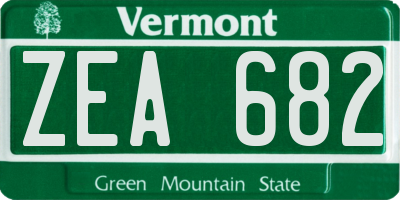 VT license plate ZEA682