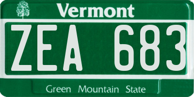 VT license plate ZEA683