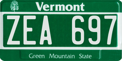 VT license plate ZEA697