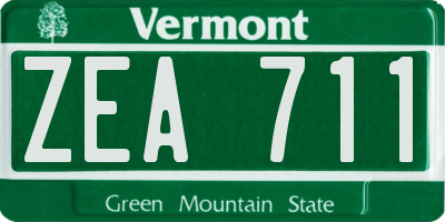 VT license plate ZEA711