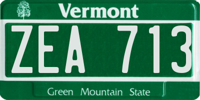 VT license plate ZEA713