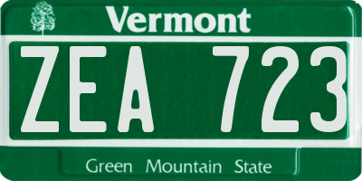 VT license plate ZEA723