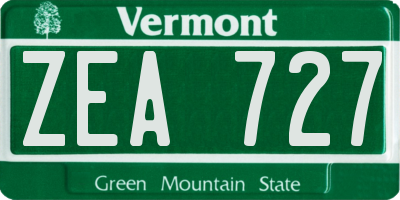 VT license plate ZEA727