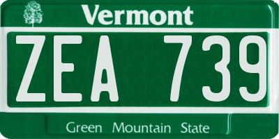 VT license plate ZEA739