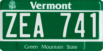 VT license plate ZEA741