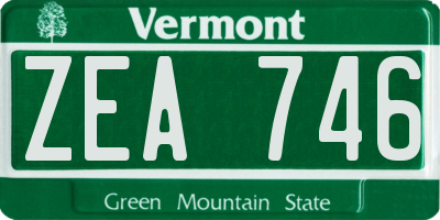 VT license plate ZEA746