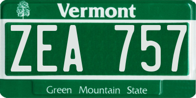 VT license plate ZEA757