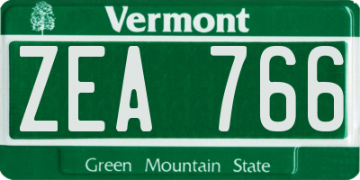 VT license plate ZEA766