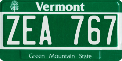 VT license plate ZEA767
