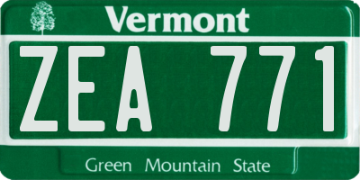 VT license plate ZEA771