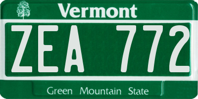 VT license plate ZEA772