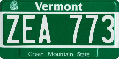 VT license plate ZEA773