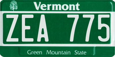 VT license plate ZEA775