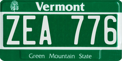 VT license plate ZEA776
