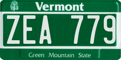 VT license plate ZEA779