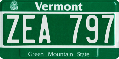 VT license plate ZEA797