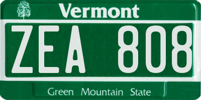 VT license plate ZEA808