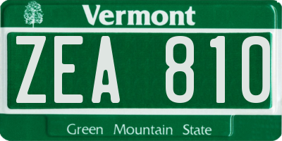 VT license plate ZEA810