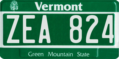 VT license plate ZEA824