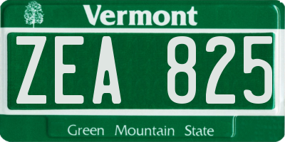 VT license plate ZEA825
