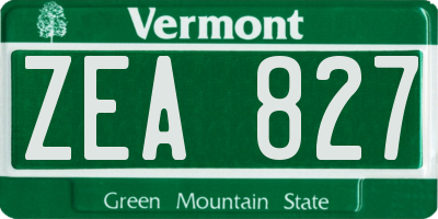 VT license plate ZEA827