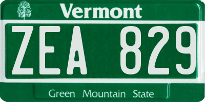 VT license plate ZEA829
