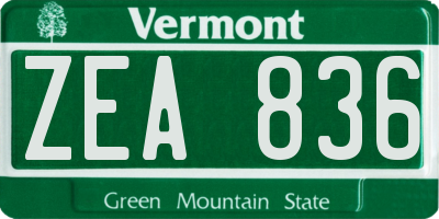 VT license plate ZEA836