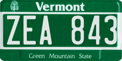 VT license plate ZEA843