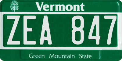 VT license plate ZEA847