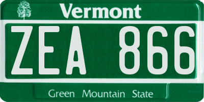 VT license plate ZEA866