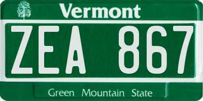 VT license plate ZEA867
