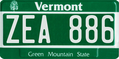 VT license plate ZEA886