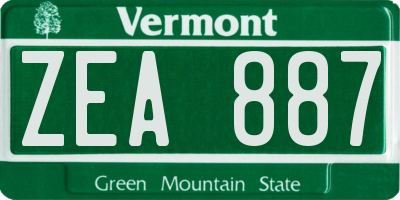 VT license plate ZEA887