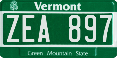 VT license plate ZEA897