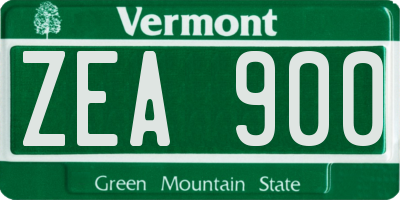 VT license plate ZEA900